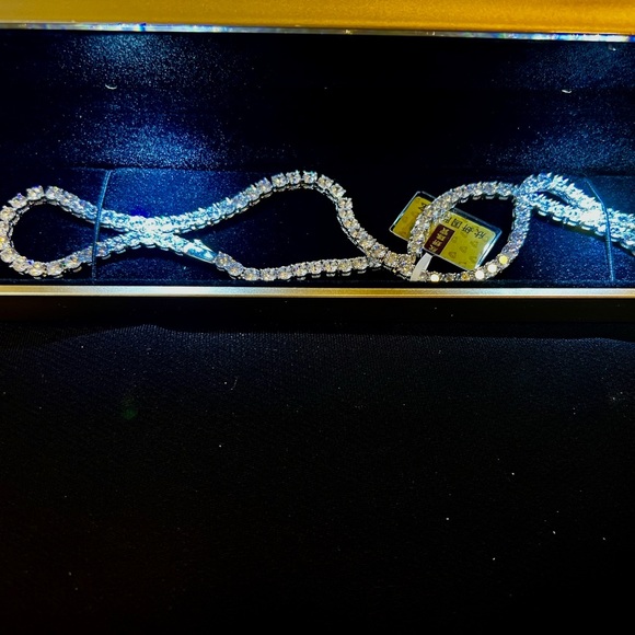 New 18k White Gold 10CT Moissanite Diamond Necklace - Picture 2 of 7